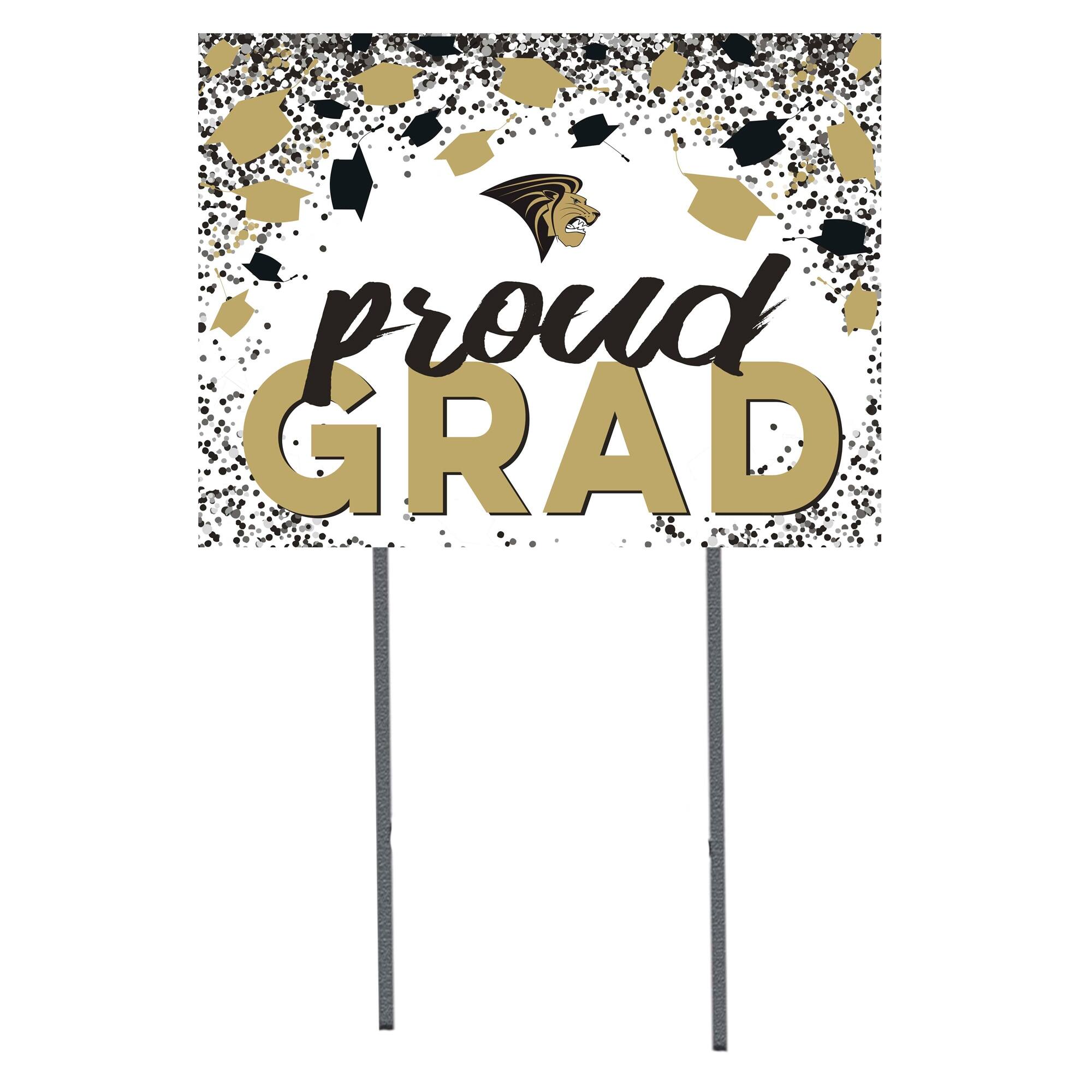 Jardine - Lindenwood Lions 18" x 24" Proud Grad Yard Sign - White