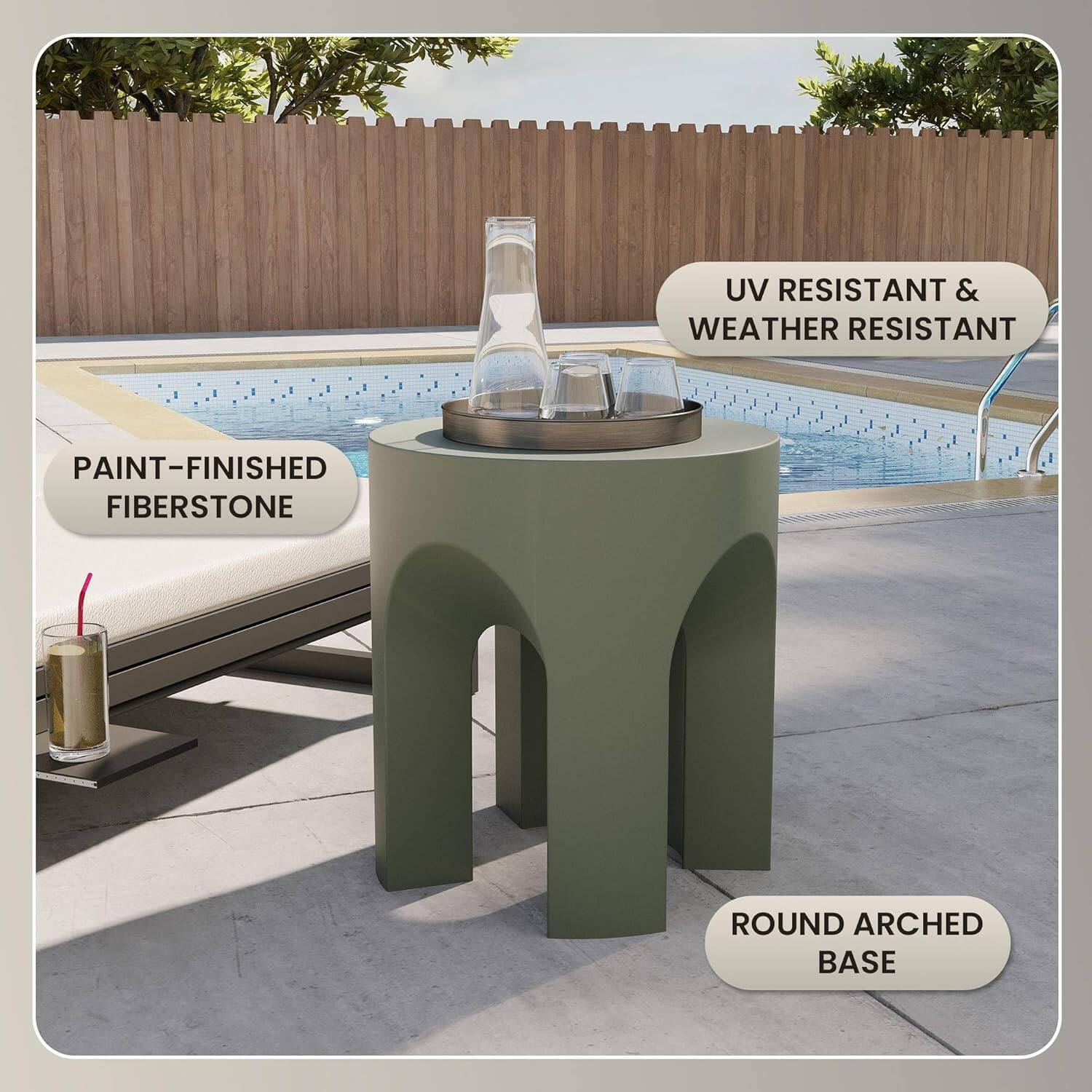 UV RESISTANT & WEATHER RESISTANT  
PAINT-FINISHED FIBERSTONE  
ROUND ARCH BASE