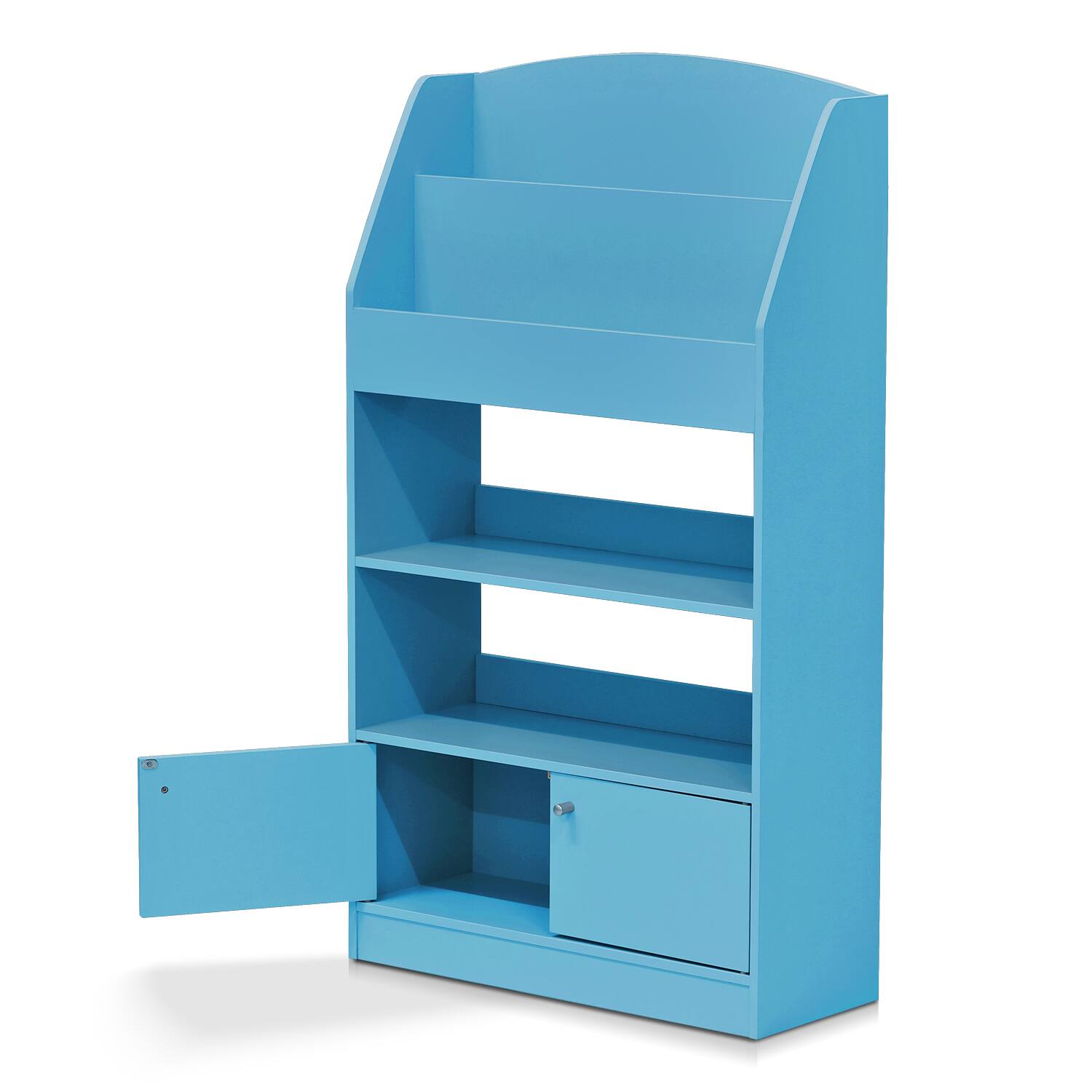 Alt View 2. Furinno - Lova MagazineBookshelf with Storage Cabinet - Light Blue.