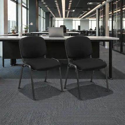 Front. Hivvago - Executive Guest Chair Set for Elegant Office or Conference Use - Set of 2 - Black.