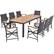 Alt View 5. Costway - 9 PCS Patio Rattan Dining Set with Acacia Wood Table, Cushions, 1.9" Umbrella Hole - Mix Brown + Off White.