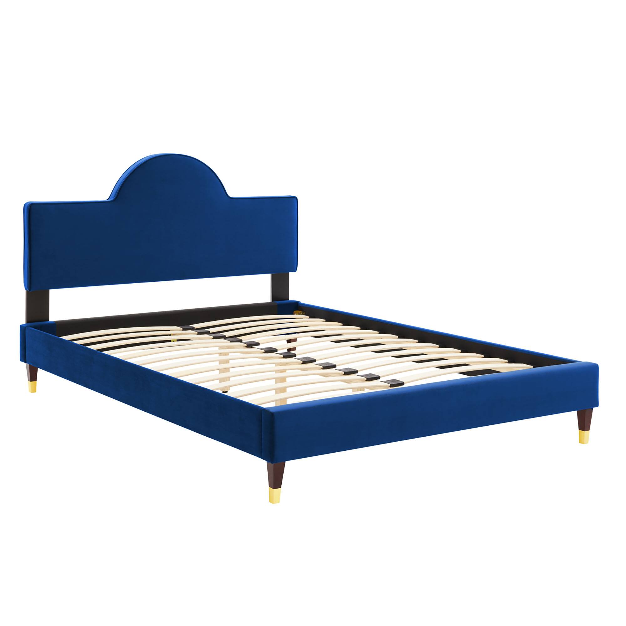 Back. Modway - Celine Channel Tufted Performance Velvet Queen Platform Bed - Gray.