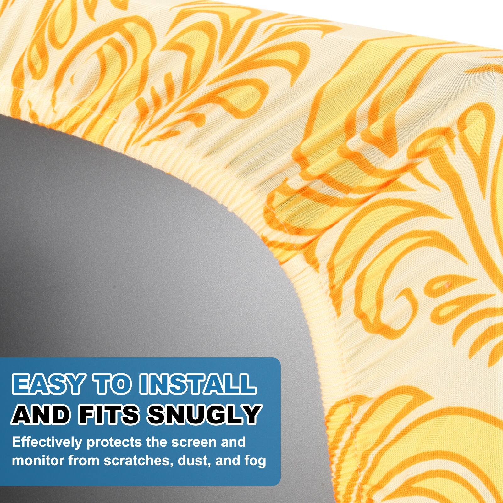 EASY TO INSTALL AND FITS SNUGLY  
Effectively protects the screen and monitor from scratches, dust, and fog