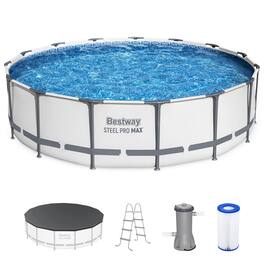 Bestway - Steel Pro MAX 15'x42" Round Above Ground Swimming Pool with Pump & Cover