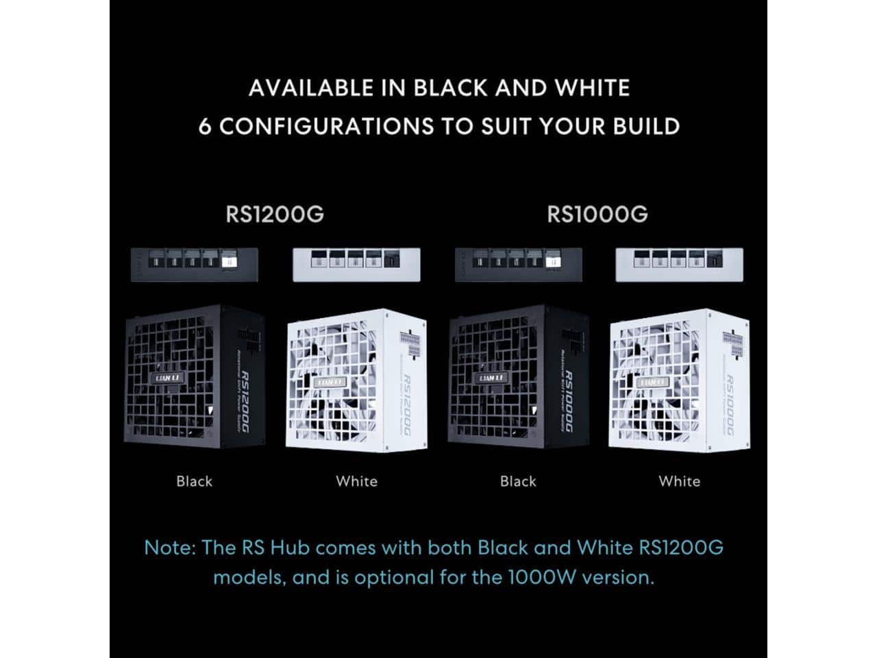 Lian Li RS 1000W Modular PSU (USB Fan Hub, 90° Inlet, 80+ Gold