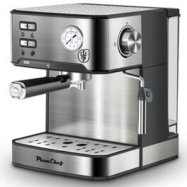 Plum Chef - Espresso Machine 20 Bar Semi Automatic Coffee Maker with Milk Frother Steam Wand 54oz Tank for Cappuccino Latte - Silver