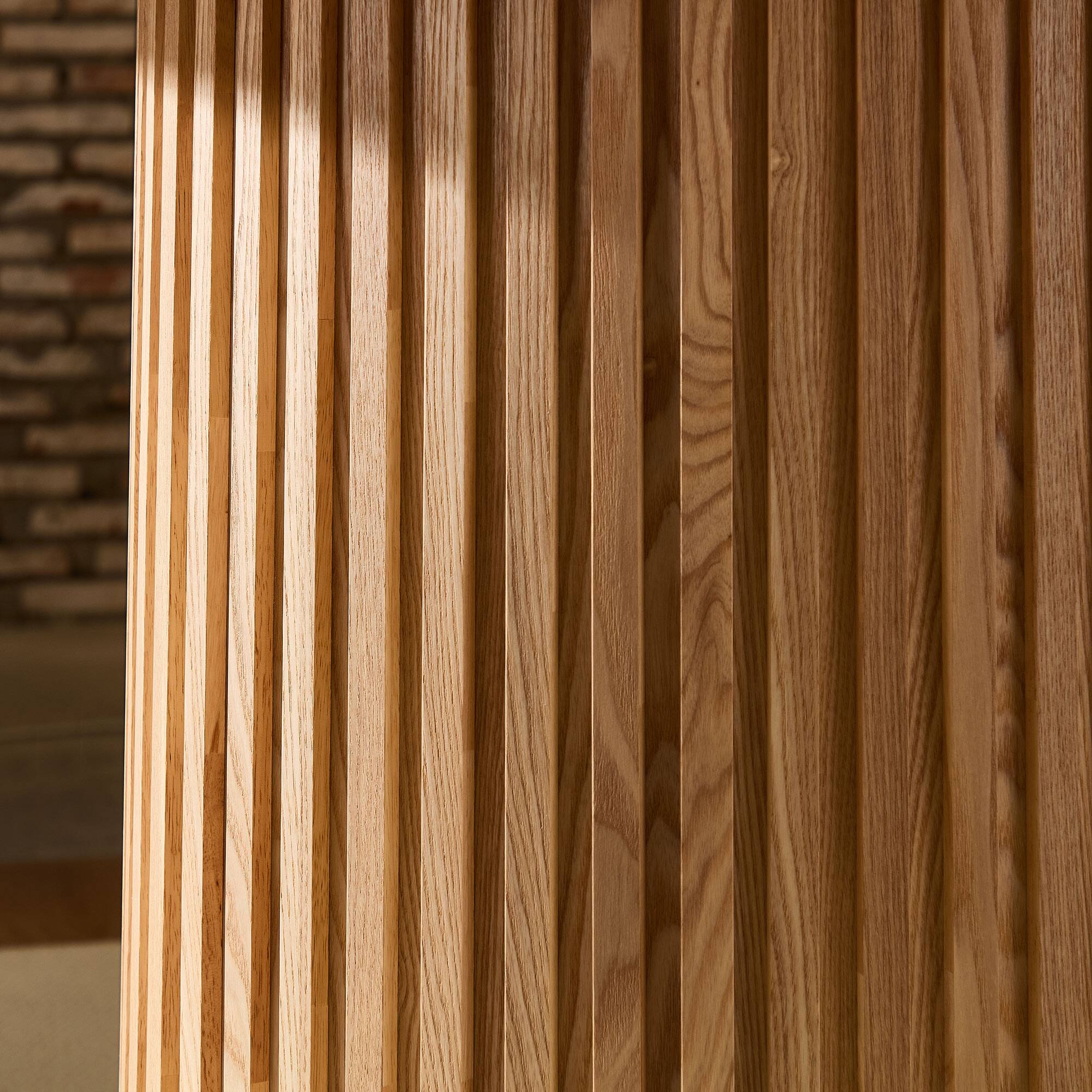 Alt View 4. Tiramisubest - 46.45 inch MDF Dining Table for Dining Room Round Dinner Tables Mid-Century Modern Table, OAK - Oak.