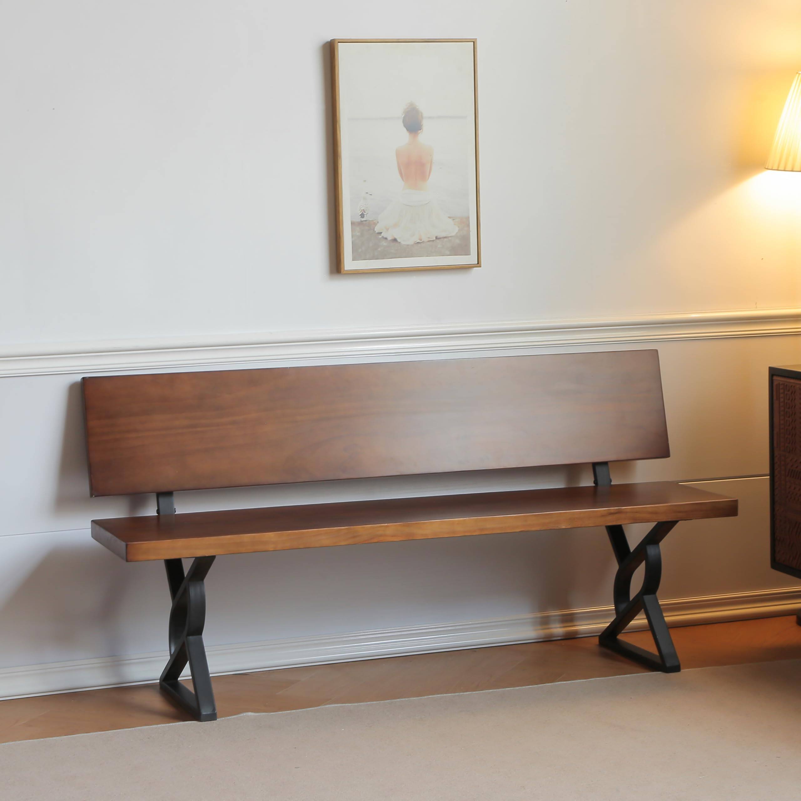 Back. JETRANSPORT - Bench 16 Inch Triangle Metal Chair Base With Backrest Bracket Set Of 2 Diy Project Suit For Butcher Block - J.