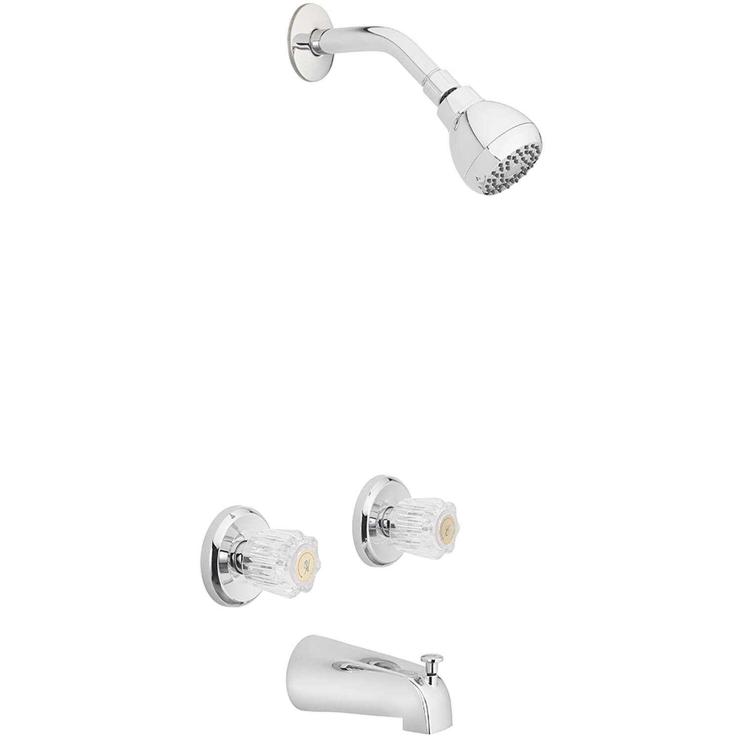 Front. OAKBROOK - OakBrook Essentials 2-Handle Chrome Tub and Shower Faucet - Silver.