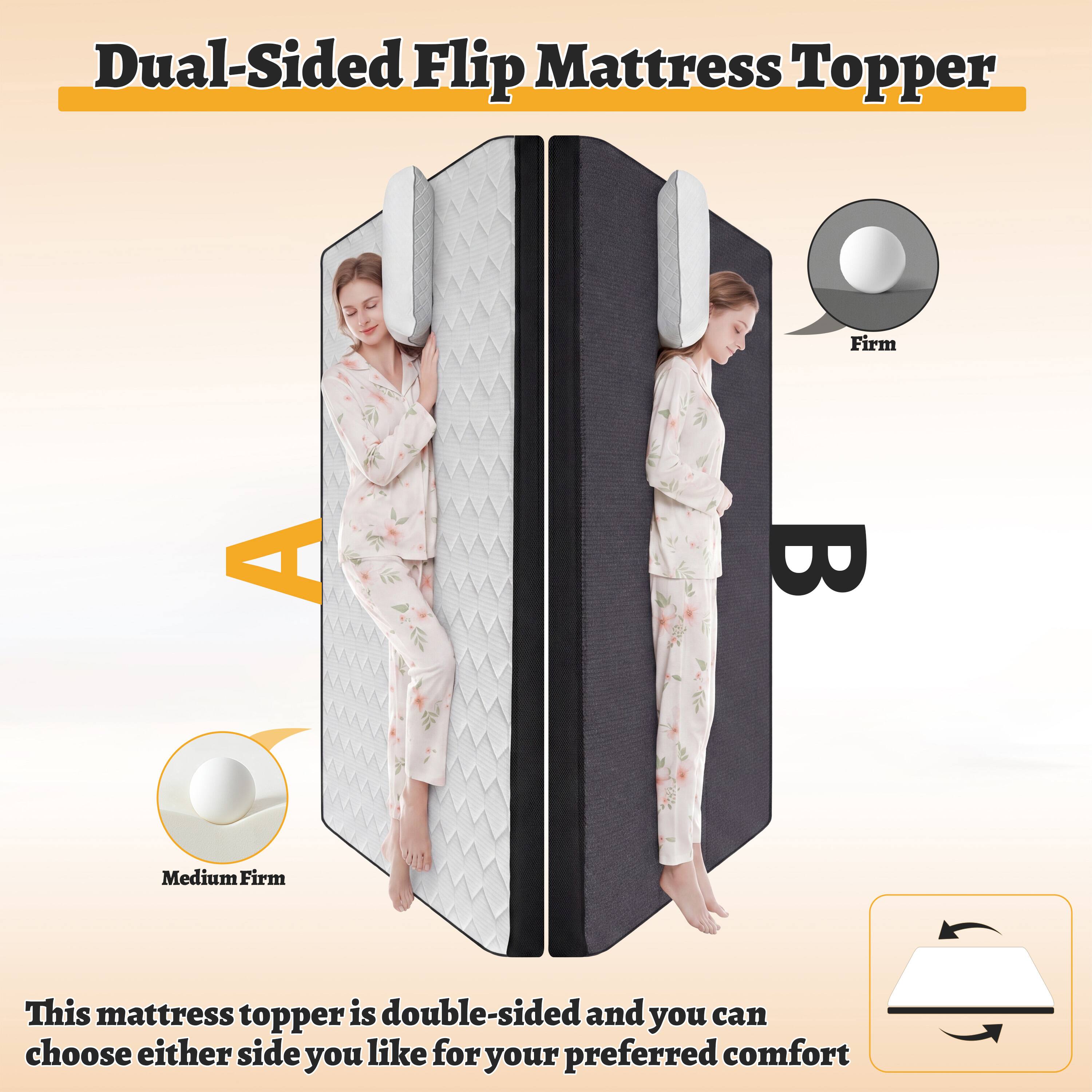 Dual-Sided Flip Mattress Topper

Firm  
Medium Firm

This mattress topper is double-sided and you can choose either side you like for your preferred comfort