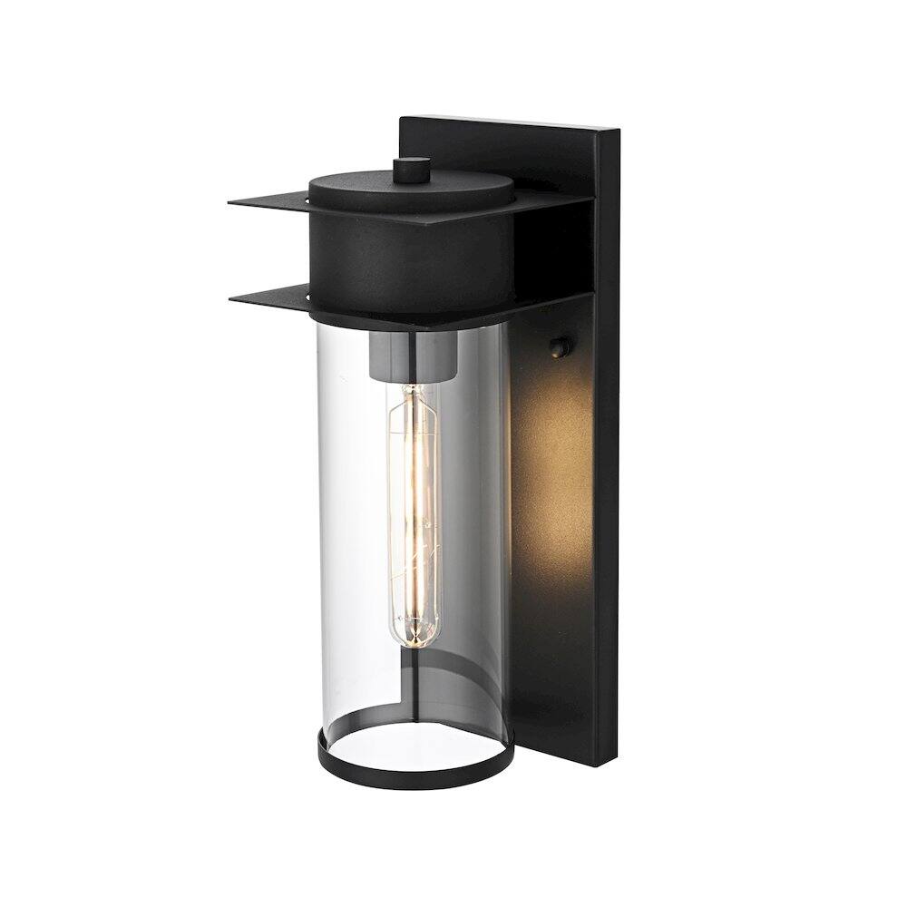 Angle. Elegant Lighting - Westmont 7 inch Outdoor Pendant in Black - Black.