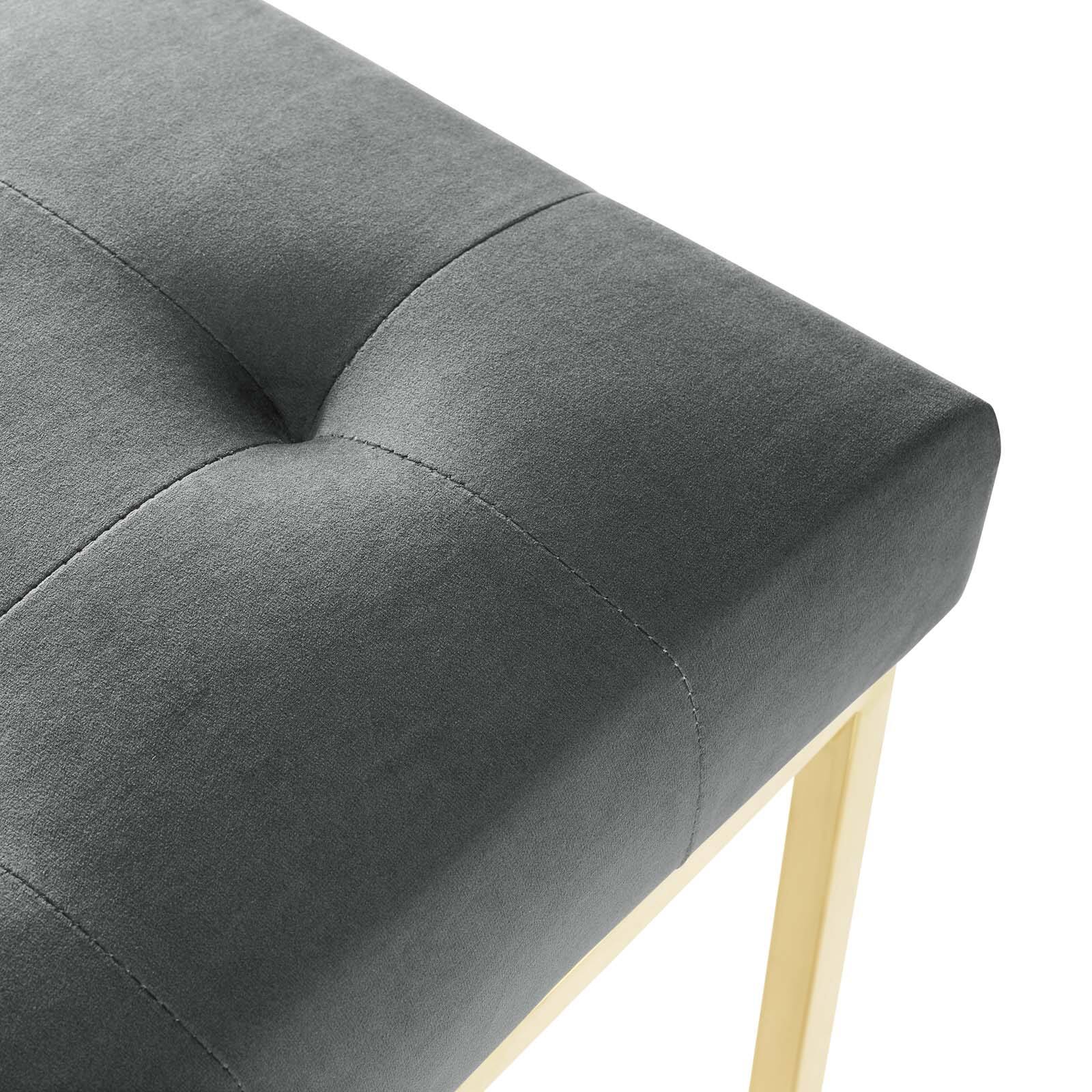 Alt View 4. Modway - Privy Gold Stainless Steel Performance Velvet Dining Chair by Modway - Gold Charcoal.