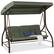 Front. Best Choice Products - Best Choice Products 3-Seat Outdoor Converting Canopy Swing Glider Patio Hammock w/ Removable Cushions - Midnight Green - Midnight Green.