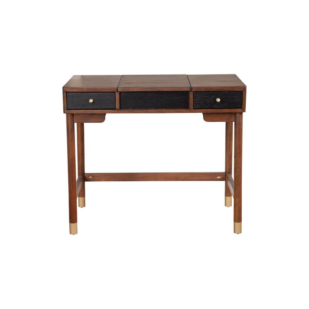 Alt View 1. Alpine Furniture - Belham Bedroom Vanity - Two Tone - Dark Walnut & Black.