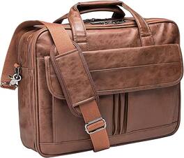 Vulpecula Spade - Men's Business Travel Briefcase Leather Handmade Messenger Bags Laptop Bag - Brown