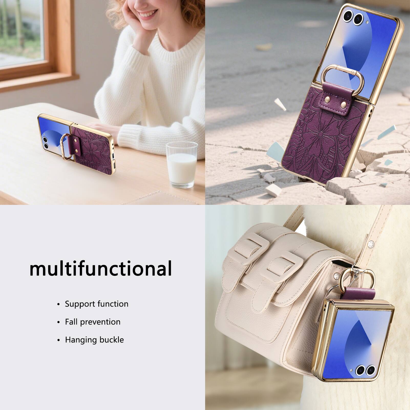 multifunctional

- Support function
- Fall prevention
- Hanging buckle