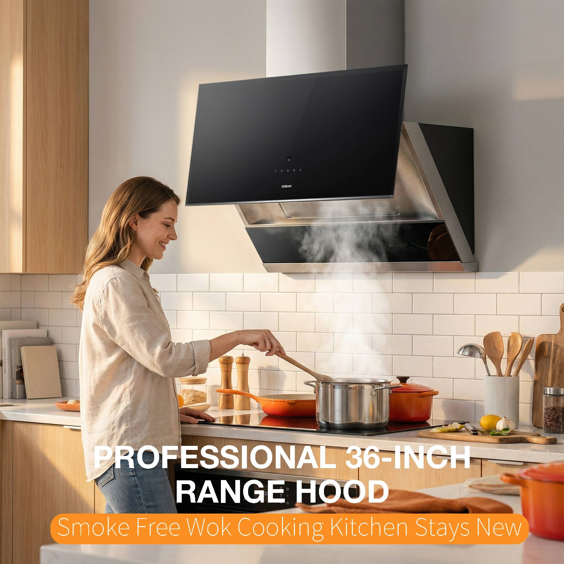 00920  
MAXICE  
PROFESSIONAL 36-INCH RANGE HOOD  
Smoke Free Wok Cooking Kitchen Stays New