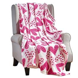 Noble House - Plazatex Scarlett All Season Micro Plush Decorative Valentine Throw Blanket 50" X 60" - Pink