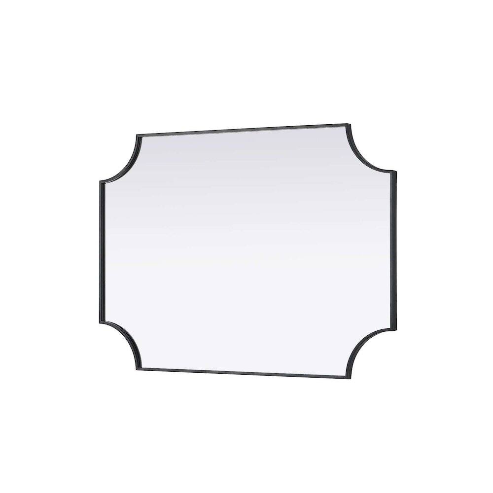 Back. Elegant Kitchen and Bath - Notched Metal Mirror 30x42 inch in Black - Black.