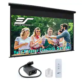 Elite Screens - Yard Master Electric, 120" Diag, 16:9, Outdoor Matte White Front Projection 4K UHD Screen, OMS120H-ELECTRIC - Black