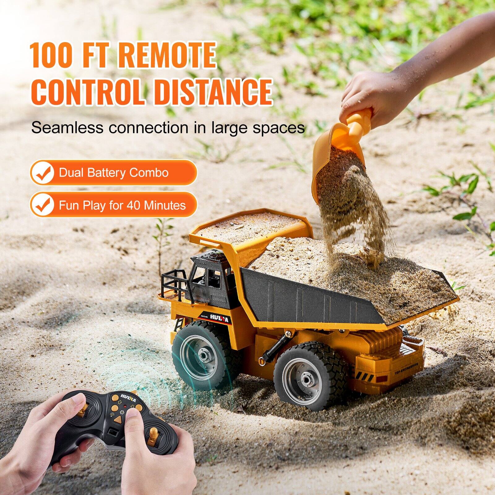 100 FT REMOTE CONTROL DISTANCE  
Seamless connection in large spaces  

- Dual Battery Combo  
- Fun Play for 40 Minutes