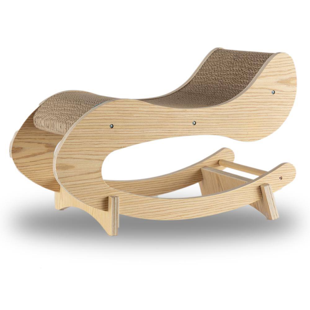 Alt View 5. Armarkat - Real Wood Medium Wooden Cat Rocking Chair Detachable Cat Swing Chair - Beige.