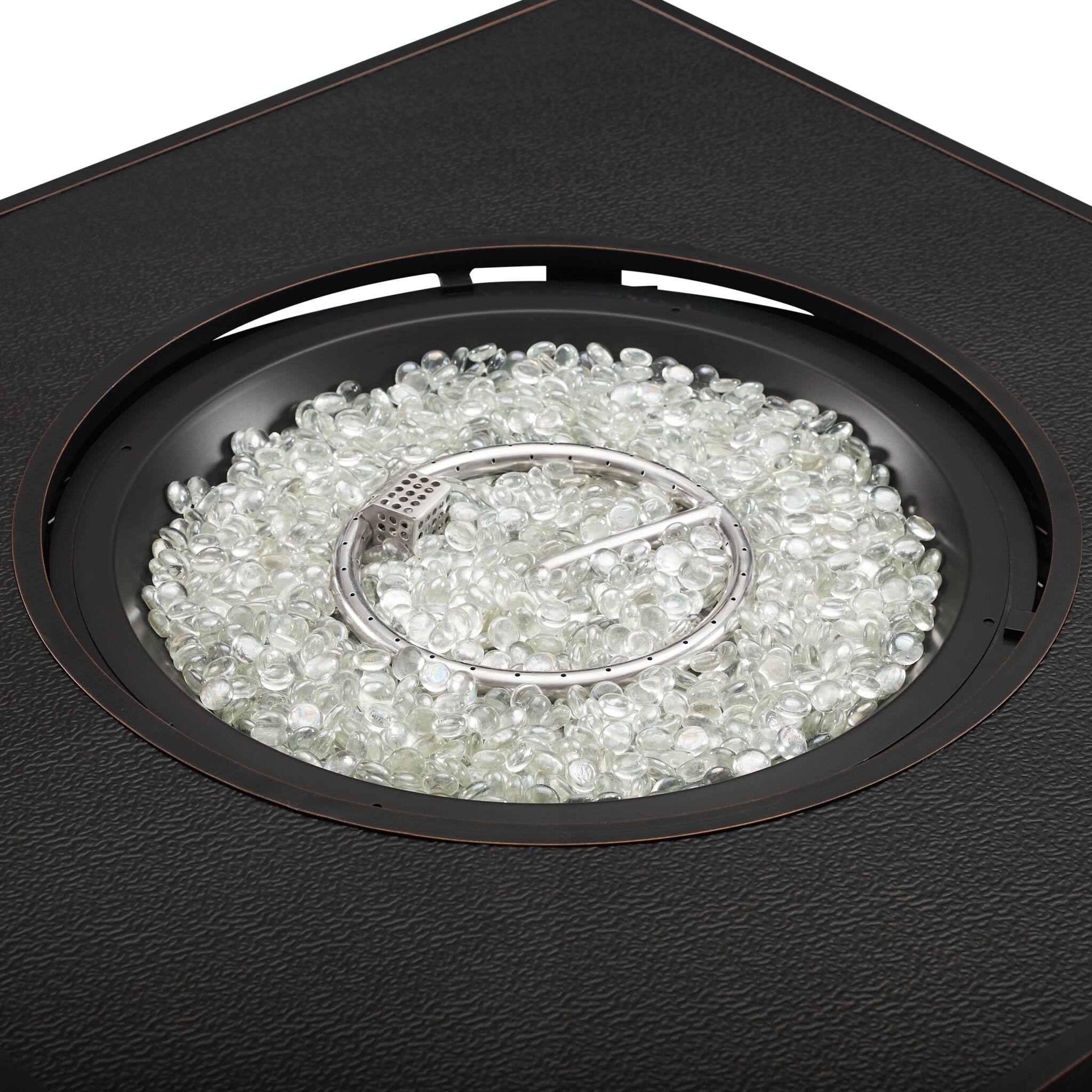 Alt View 12. Fire Sense - Dalton Square Aluminum LPG/NG Fire Pit - Antique Bronze.