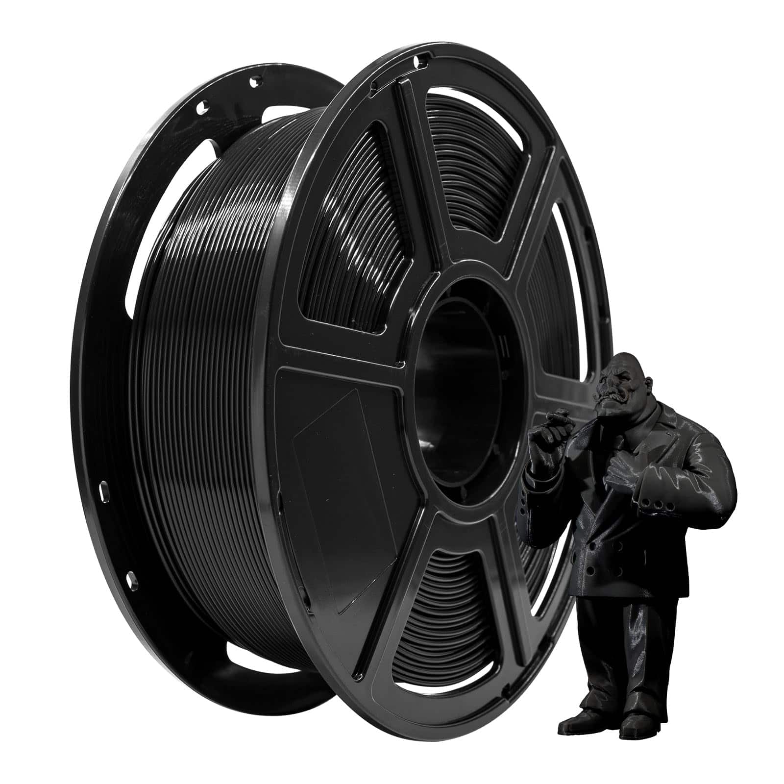 Flashforge - PLA Filament 1.75mm, 3D Printer Filament 1kg (2.2lbs) Spool, Dimensional Accuracy +/- 0.02mm - Black