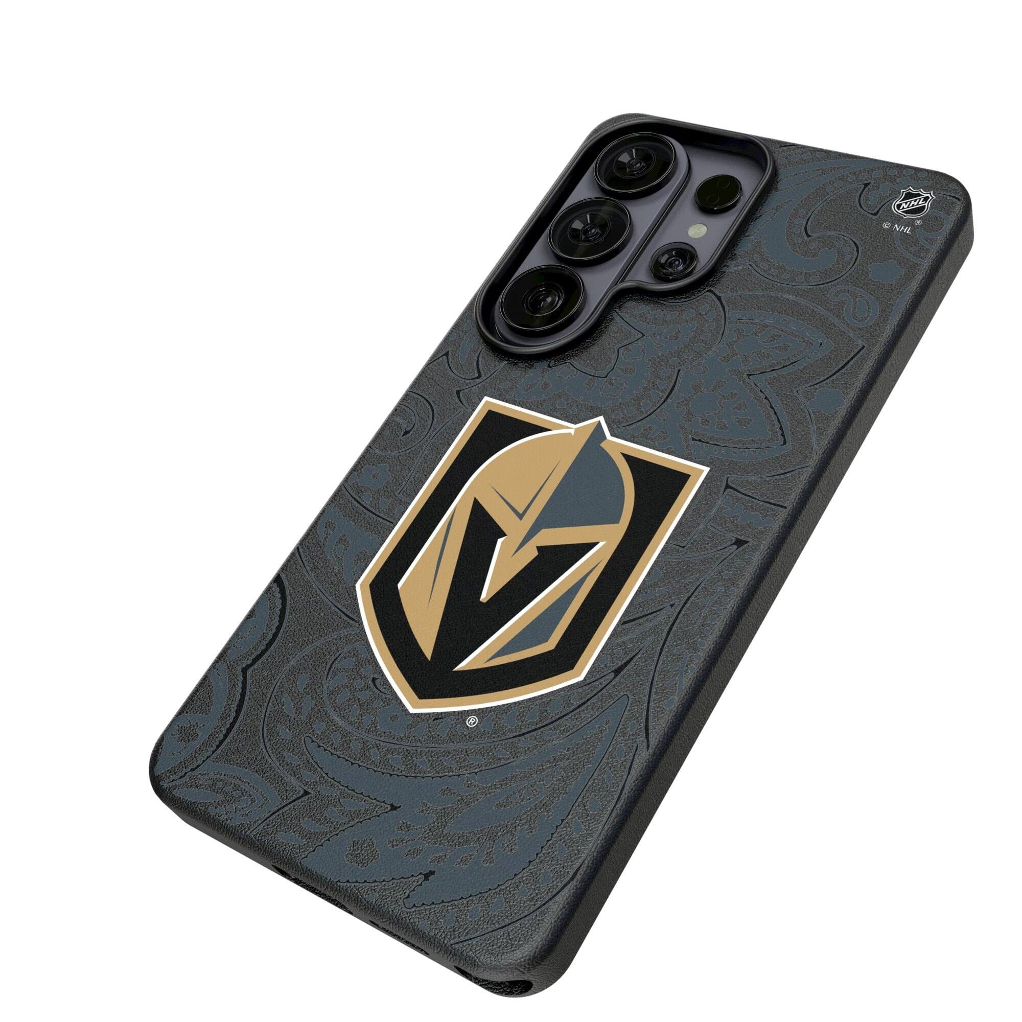 Alt View 1. Keyscaper - Vegas Golden Knights Paisley Galaxy Magnetic Bump Case - S24 - Black.