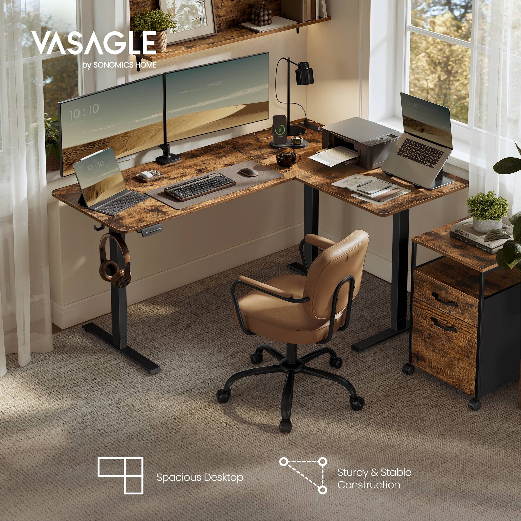 VASAGLE by SONGMICS HOME

10:10

Spacious Desktop

Sturdy & Stable Construction