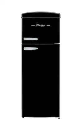 Unique Appliances - Classic Retro 7.5cu.ft Compact Top Freezer Refrigerator - Midnight Black