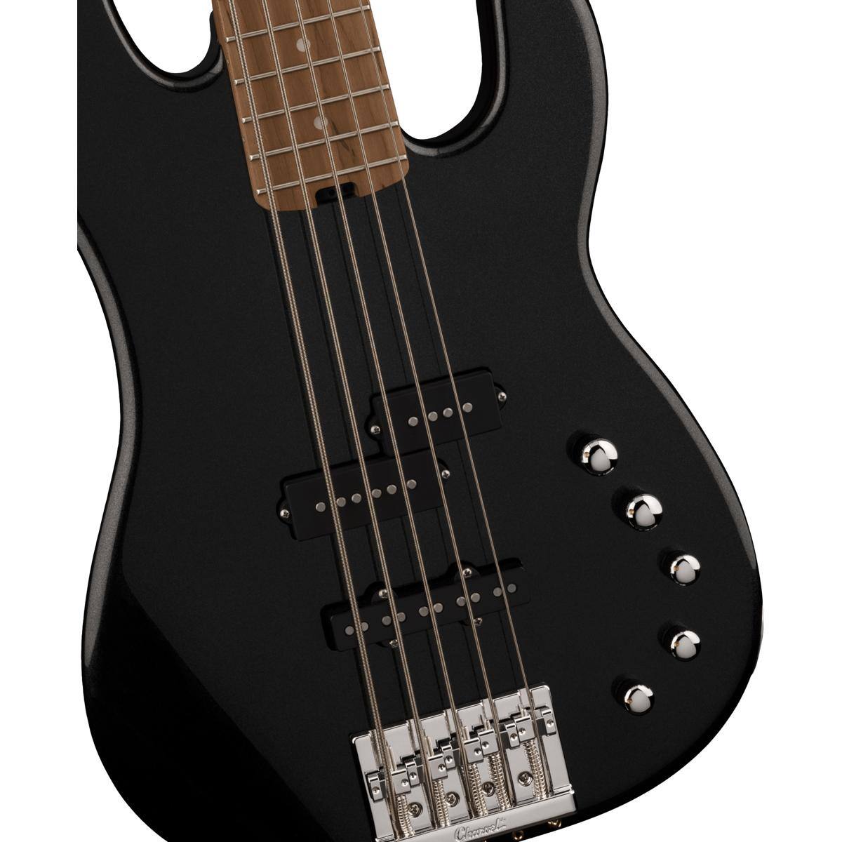 Alt View 4. Charvel - Charvel Pro-Mod San Dimas Bass PJ V 5-String Bass Guitar, Metallic Black.