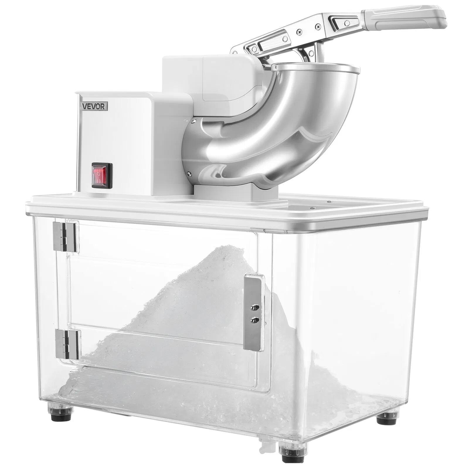 Left. Forest'nSky - Commercial Ice Crusher - 661 lb/h, 350W 4-Blade 1400RPM, 11 Gal Storage, White - White.