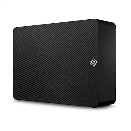 Front. Seagate - Expansion 20TB External USB 3.0 Desktop Hard Drive with Rescue Data Recovery Services - Black.