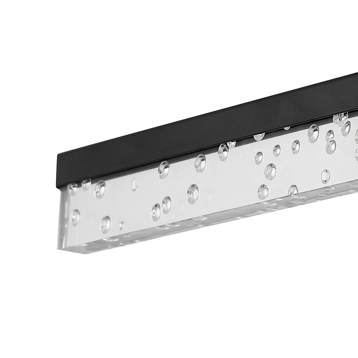 Alt View 4. Jonathan Y - Mario 22" 1-Light Modern Contemporary 360-Degree Rotatable Iron/Seeded Acrylic Integrated LED Vanity Light, Black/Clear - Black/Clear.
