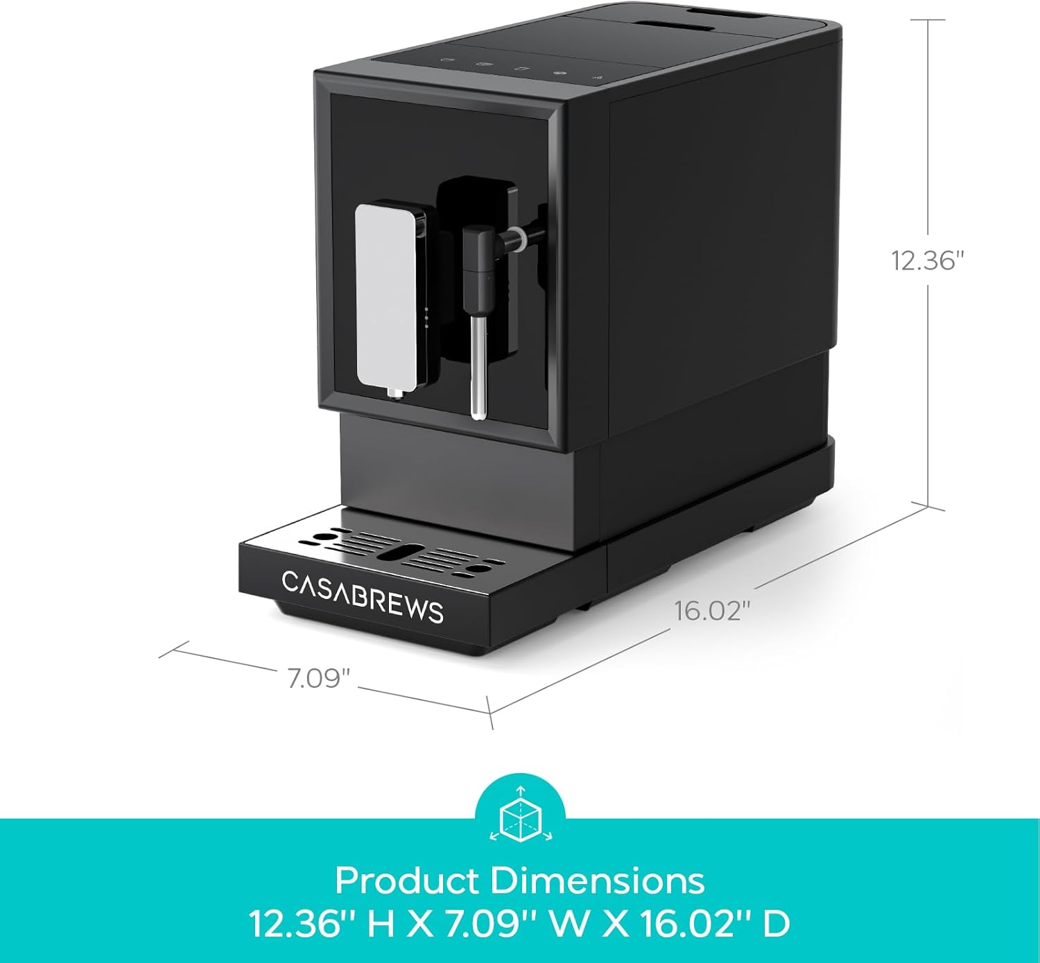 Product Dimensions  
12.36" H X 7.09" W X 16.02" D