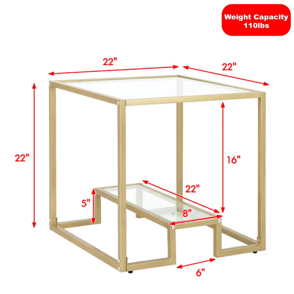 Weight Capacity: 110lbs  
Dimensions:  
- Length: 22"  
- Width: 22"  
- Height: 22"  
- Shelf Height: 16"  
- Shelf Depth: 22"  
- Shelf Width: 8"  
- Shelf Thickness: 5"  
- Overall Height: 22"  
- Overall Width: 22"  
- Overall Depth: 6"