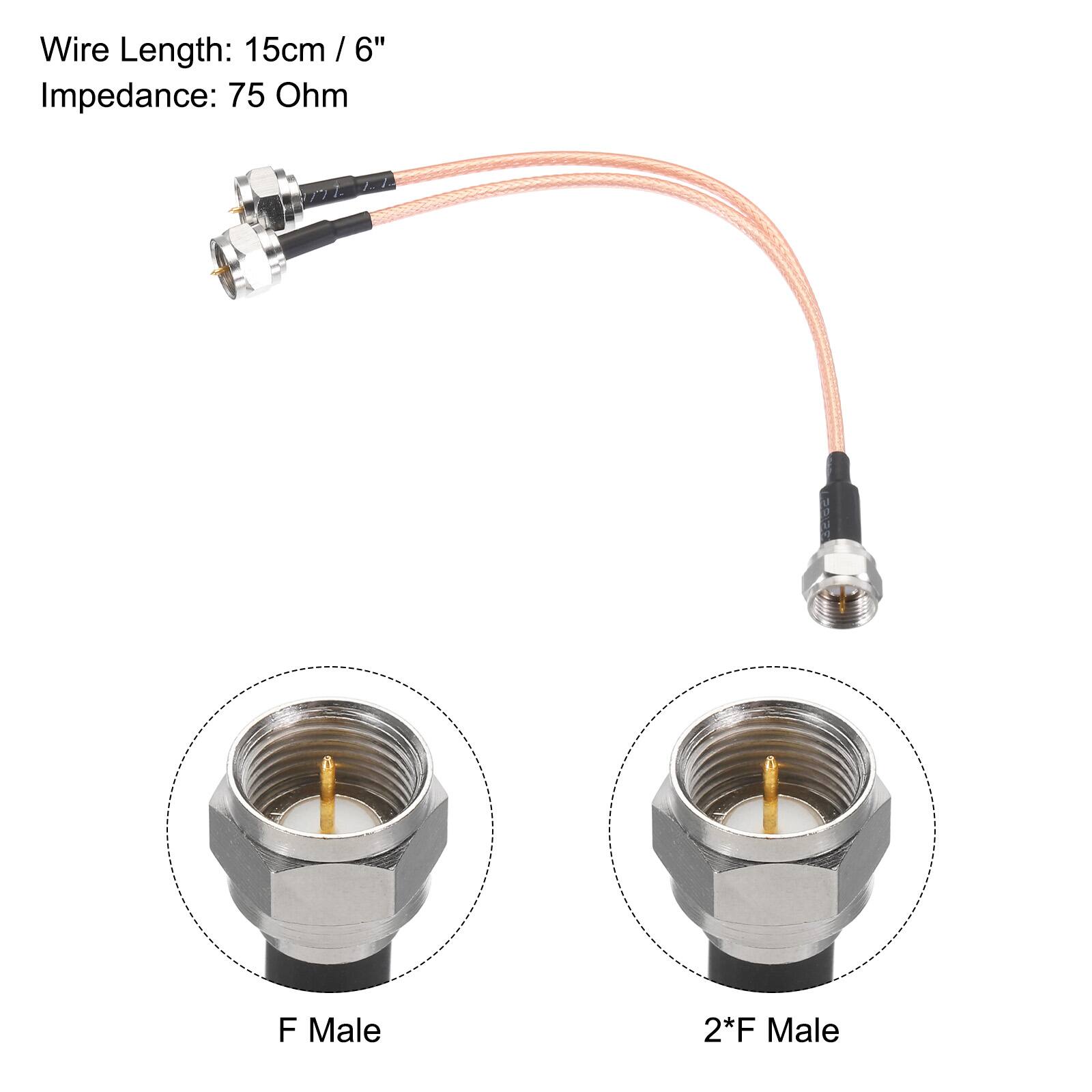 Wire Length: 15cm / 6"  
Impedance: 75 Ohm  

F Male  
2*F Male