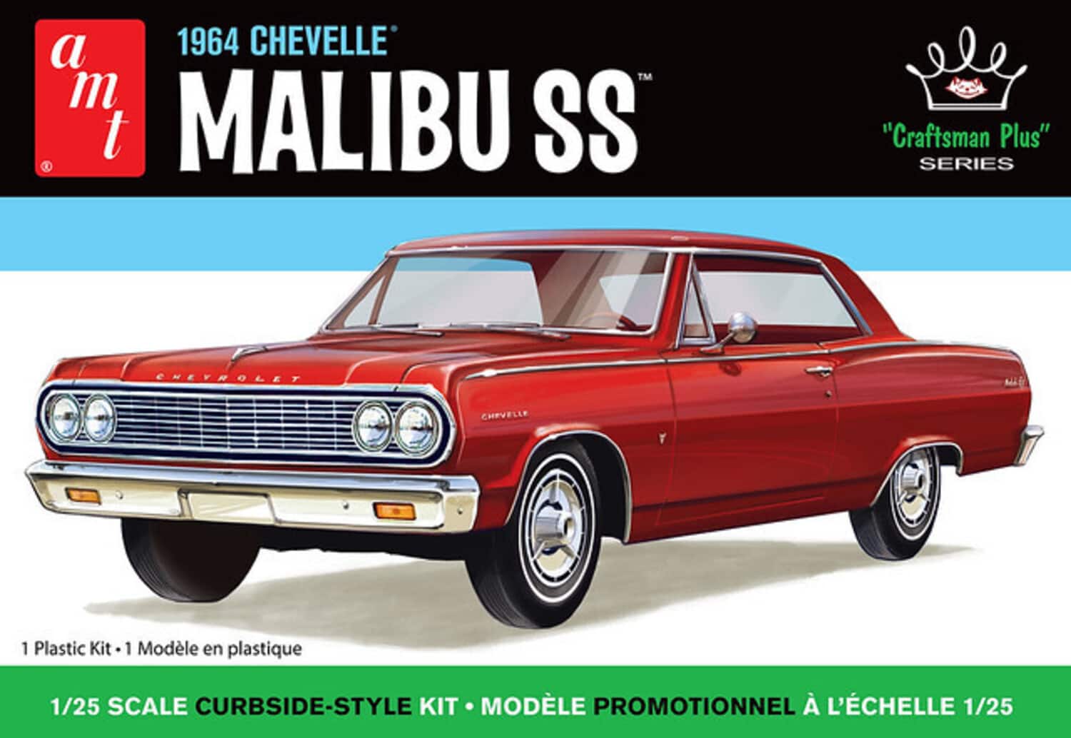 PopMarket - AMT 1964 Chevy Chevelle Malibu Super Sport Craftsman Plus 1/25 Scale Model Kit - COLLECTIBLES - Multicolor