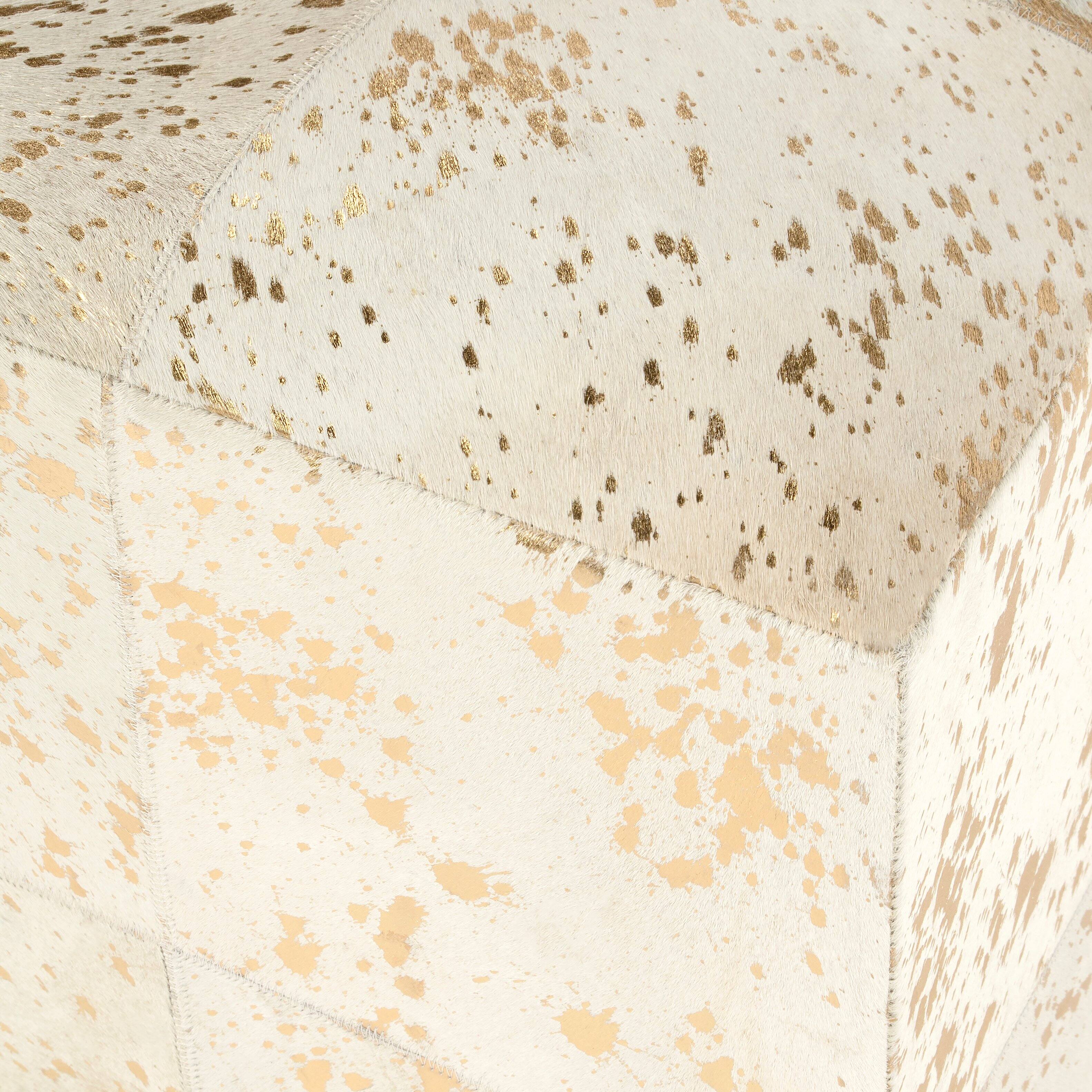 Alt View 4. Butler Specialty - Victorian Hair on Hide with Spots Cube Ottoman - White.