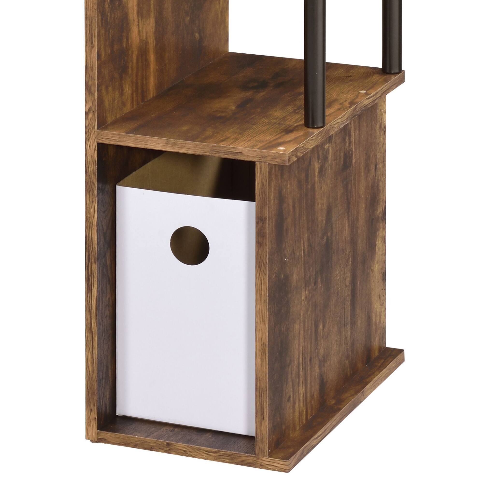 Angle. GOODSILO - Modern Computer Desk with Keyboard Tray and Storage Compartment - Black+Oak.