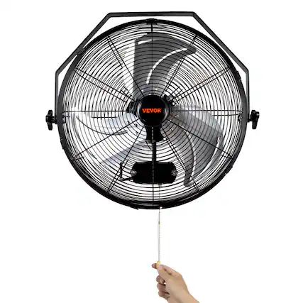 Front. VEVOR - Wall Mount Fan, 2 PCS 18 inch Manual 360-Degree Tilt Adjustment, 3-speed High Velocity Max. 4000 CFM Industrial Wall Fan - Black.