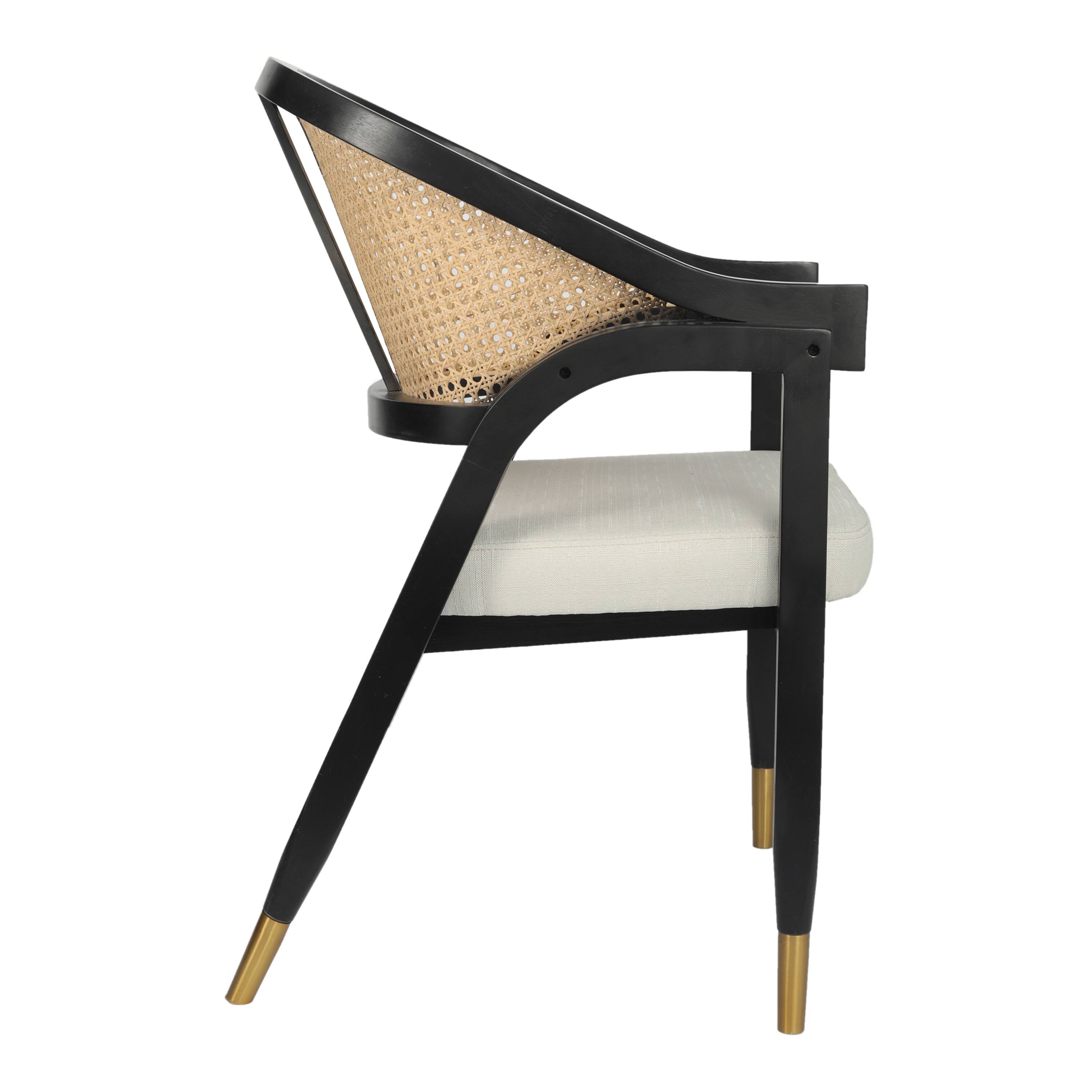 Alt View 8. Emma + Oliver - Willa Cane Rattan Dining or Accent Chair with Solid Wood Frame, Woven Backrest and Cushioned Seat - Black.