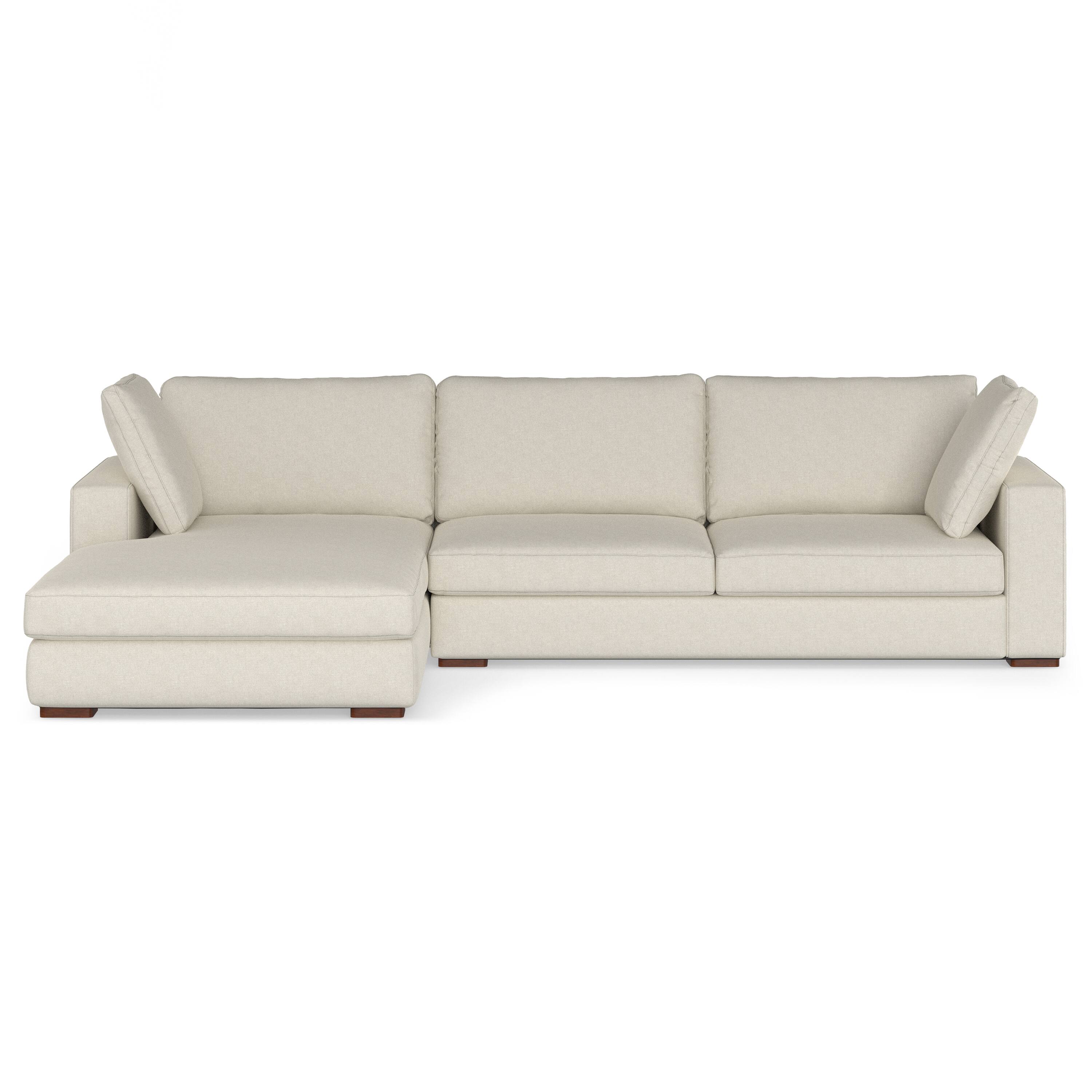 Left. Simpli Home - Charlie Left-Facing Sectional in Tightly Woven Performance Fabric - Cream.