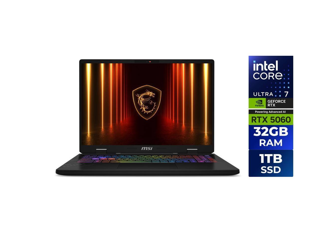 Intel Core Ultra 7, GeForce NVIDIA RTX 5060, 32GB RAM, 1TB SSD