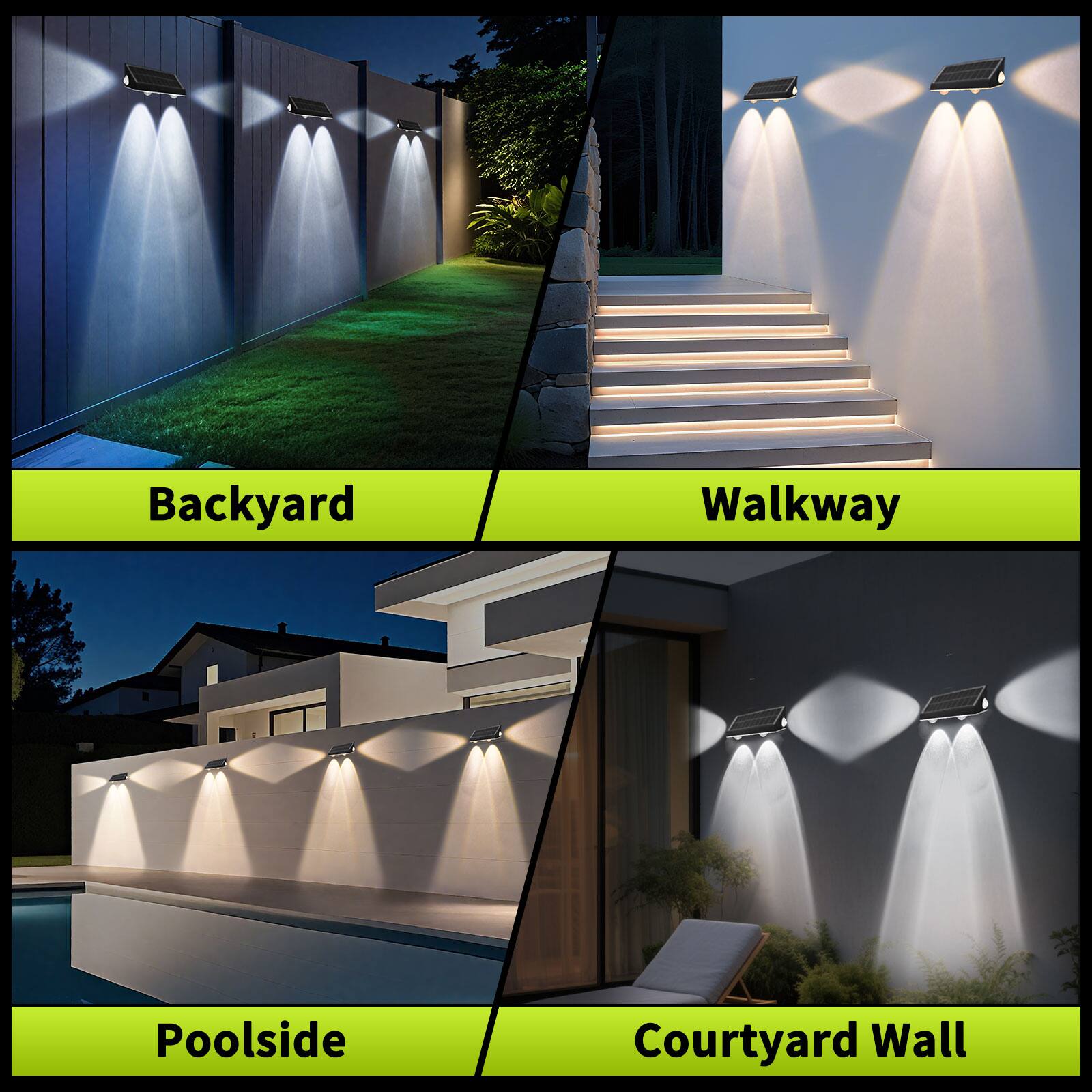 Backyard  
Walkway  
Poolside  
Courtyard Wall