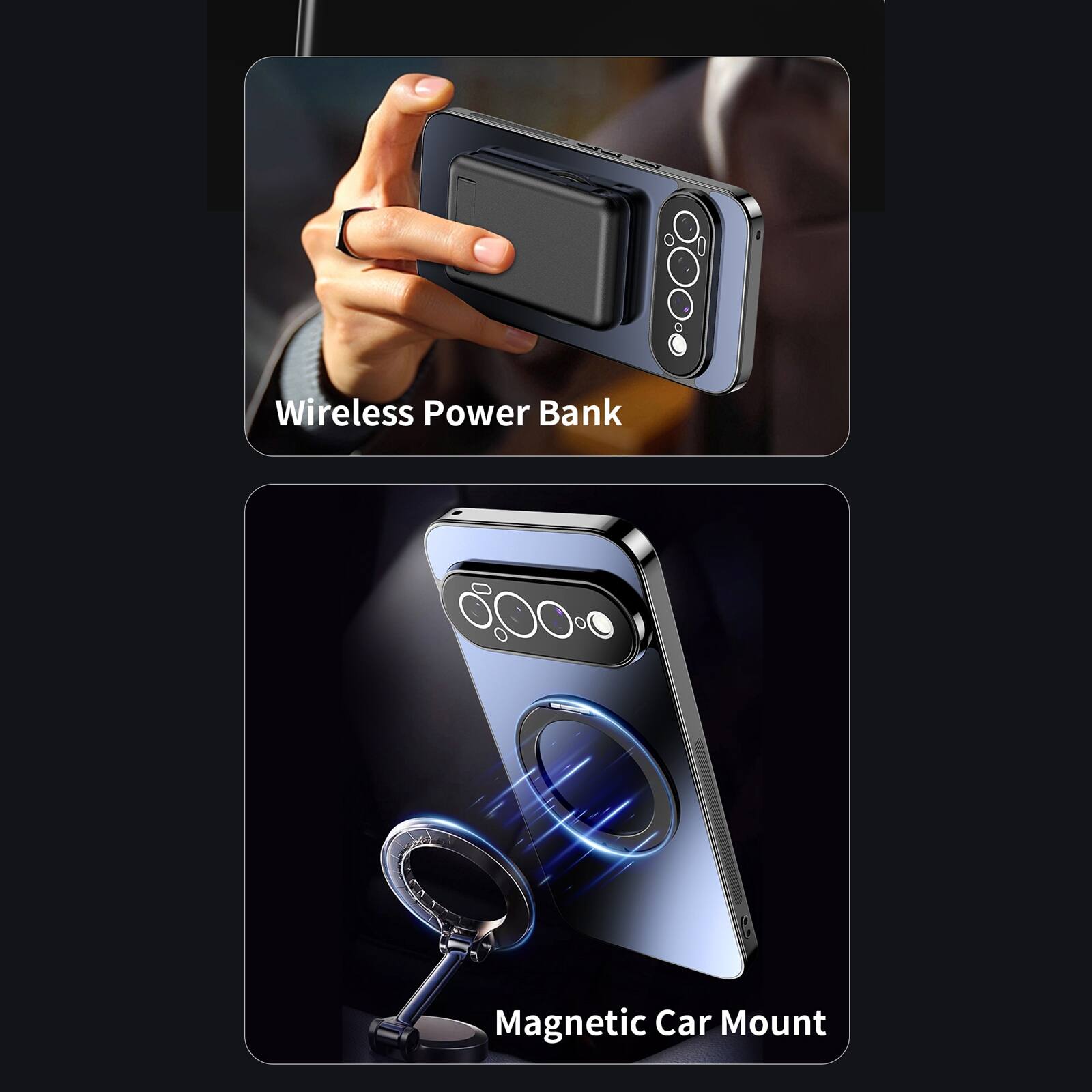Wireless Power Bank  
Magnetic Car Mount