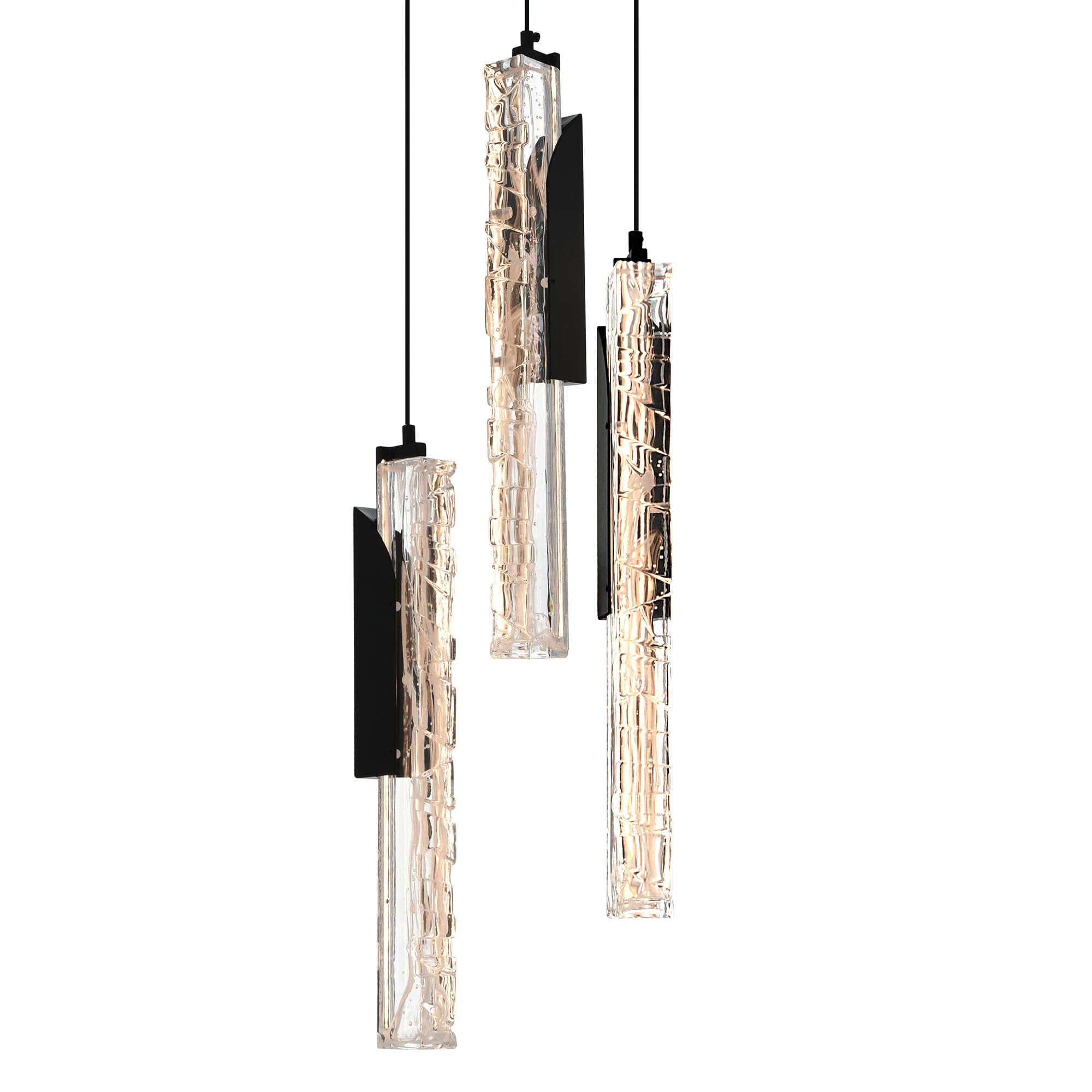 Angle. CWI Lighting - Valira Integrated LED Black Mini Pendant - Black.