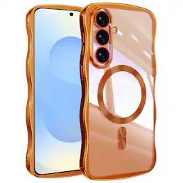 UUCOVER - For Samsung Galaxy S26 Magnetic Case Built-in Lens Cover, Compatible with MagSafe Shockproof Drop Protection Slim Cover - Orange