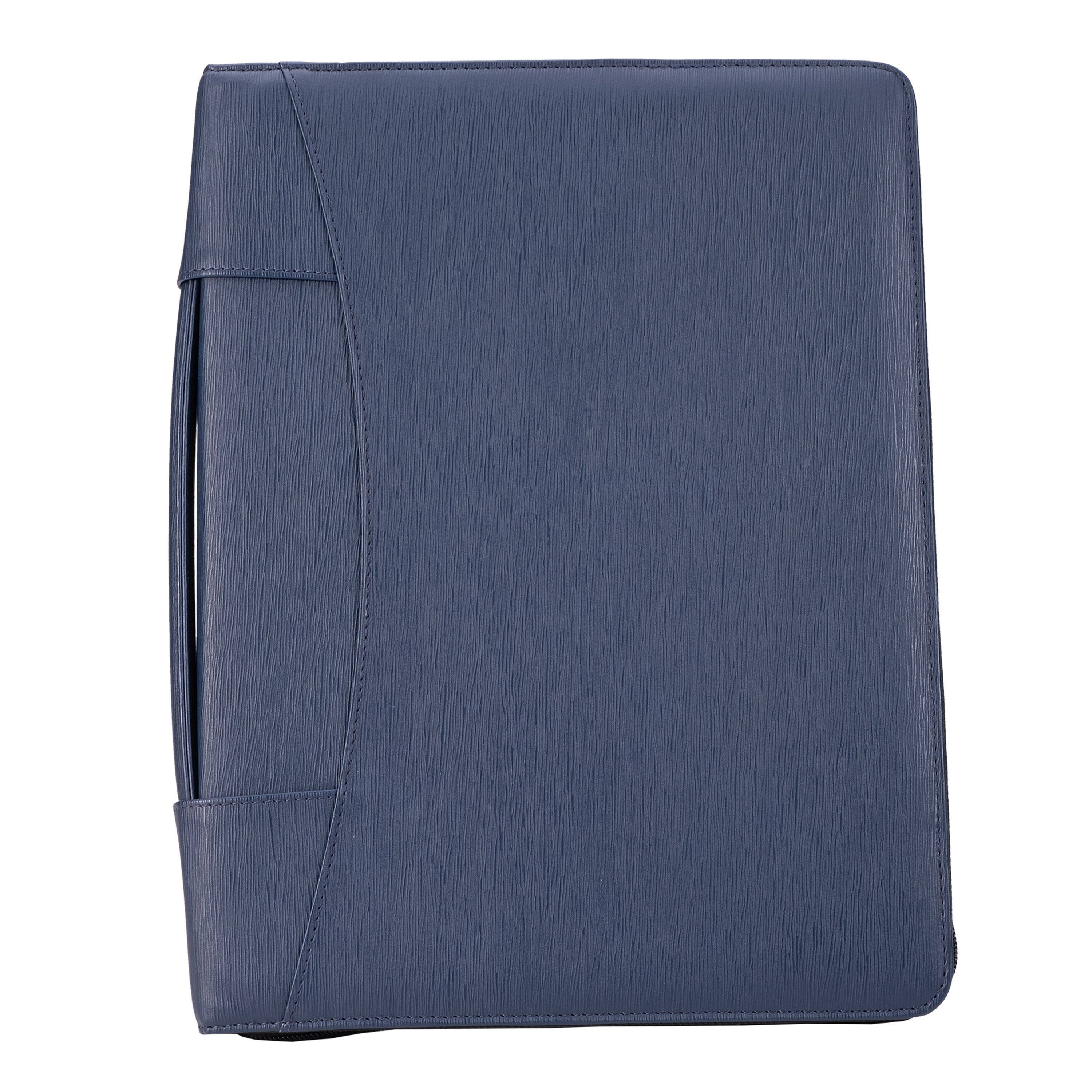 Front. Case It - Case-it The Supreme Padfolio  Sleek Professional Leather look - Navy Blue - NAVY BLUE.